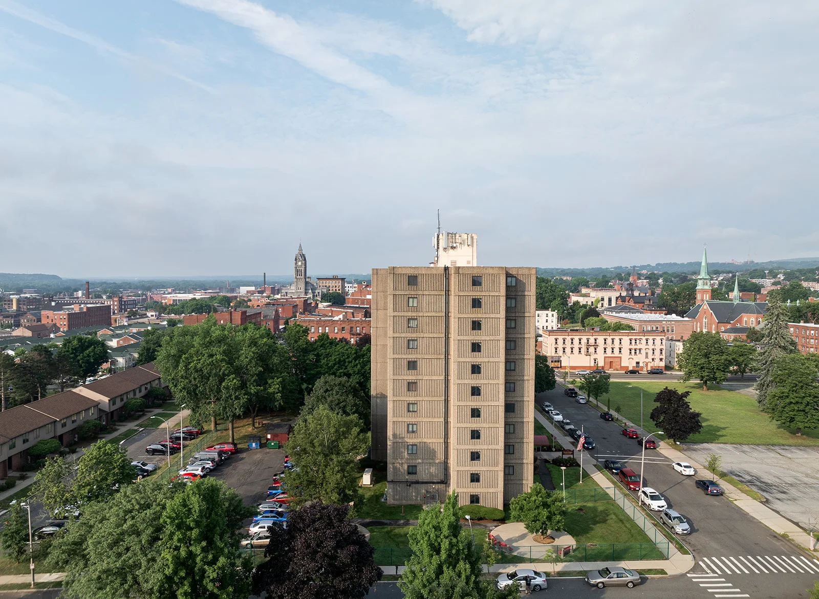 Pulaski Heights building exterior and property aerial